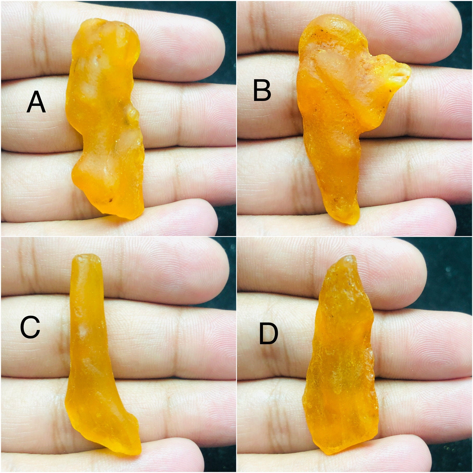 Natural Yellow Amber Rough Stone | Transparent With Insect Inclusion