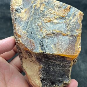 Uncut Amber Rough Stone | Transparent Natural Fossil 275g 118x80x43mm