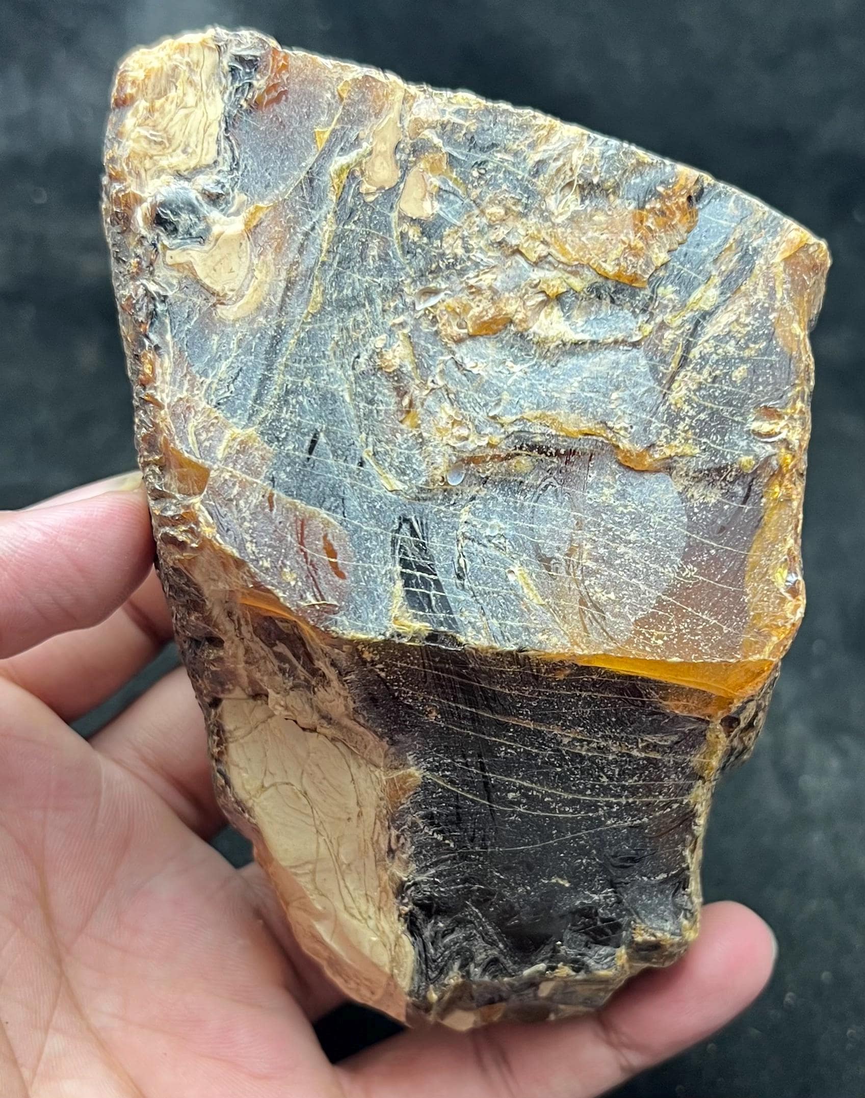 Uncut Amber Rough Stone | Transparent Natural Fossil 275g 118x80x43mm