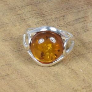 Baltic Amber Ring: 925 Sterling Silver Gemstone, Handmade Jewelry