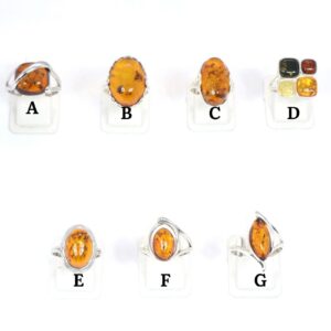 Baltic Amber Ring: 925 Sterling Silver Multi Gemstone, Handmade