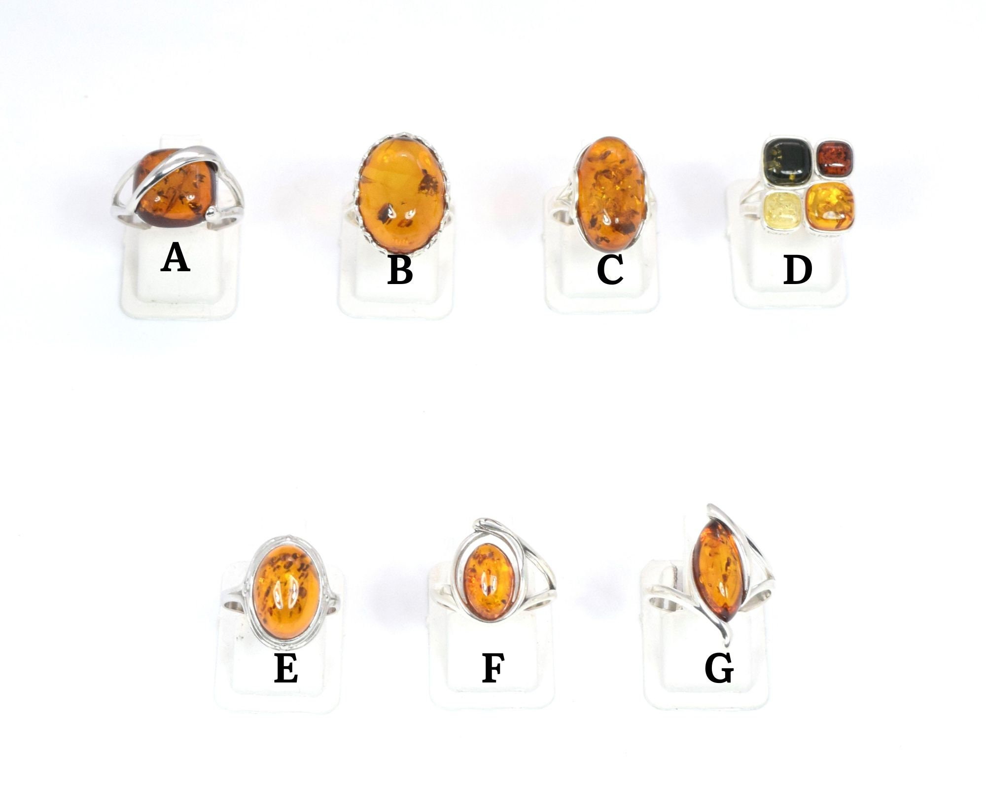 Baltic Amber Ring: 925 Sterling Silver Multi Gemstone, Handmade