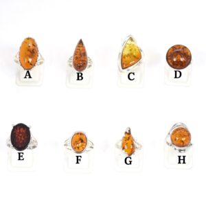 Baltic Amber Ring: 925 Sterling Silver Gemstone Jewelry
