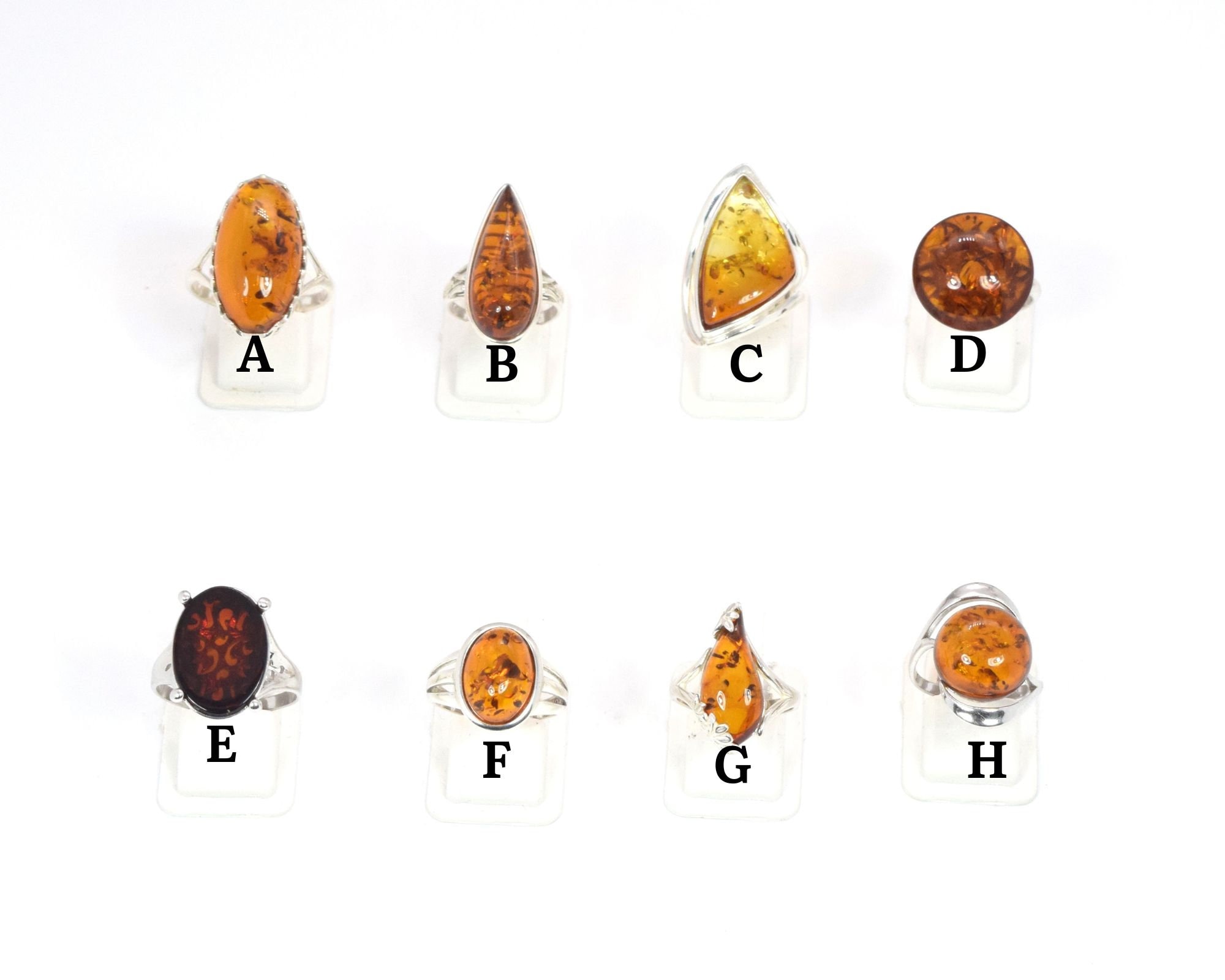 Baltic Amber Ring: 925 Sterling Silver Gemstone Jewelry