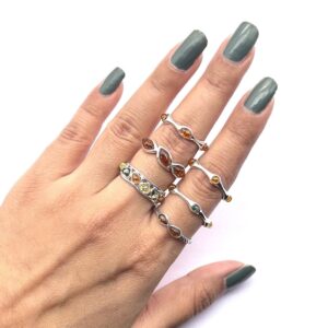 Baltic Amber 925 Sterling Silver Ring: Handmade Gemstone Jewelry