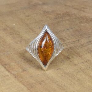 Baltic Amber Ring: Handmade 925 Sterling Silver Gemstone Jewelry