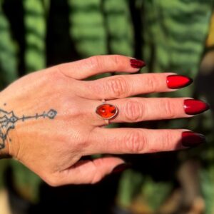 Baltic Amber Ring in sterling silver - (size 6.5 - 6.75)