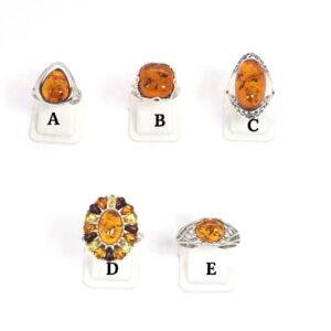 Baltic Amber Sterling Silver Ring: Handmade Gemstone Jewelry