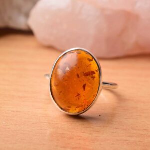 Natural Amber Ring In 925 Silver Ring, Womens Jewelry, Birthday Gift, Affordable Ring, Gemstone Ring, Boho Ring, Dainty Ring, Oval Amber