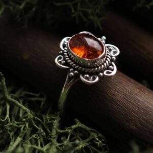 Natural Amber Ring In 925 Silver Ring, Womens Jewelry, Birthday Gift, Affordable Ring, Gemstone Ring, Boho Ring, Dainty Ring, Designer Amber