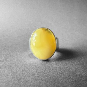 Rare Color Natural Butterscotch Baltic Amber Ring, Butterscotch Yellow Amber Ring Size 7, Special Piece, Amber Jewelry, Gift For Her Him
