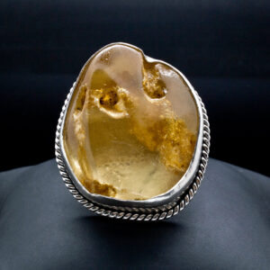 Sterling Silver Copal Amber Ring Size 6