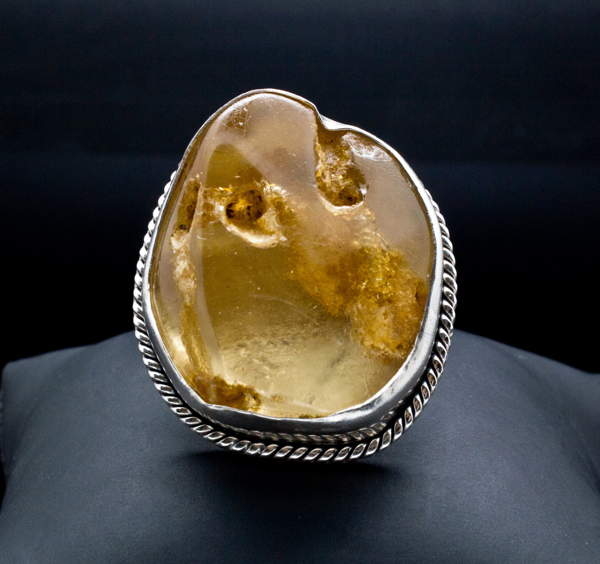 Sterling Silver Copal Amber Ring Size 6