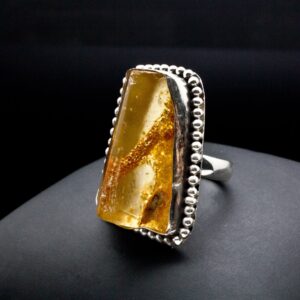 Sterling Silver Copal Amber Ring Size 5