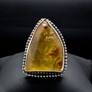 Sterling Silver Copal Amber Ring Size 9