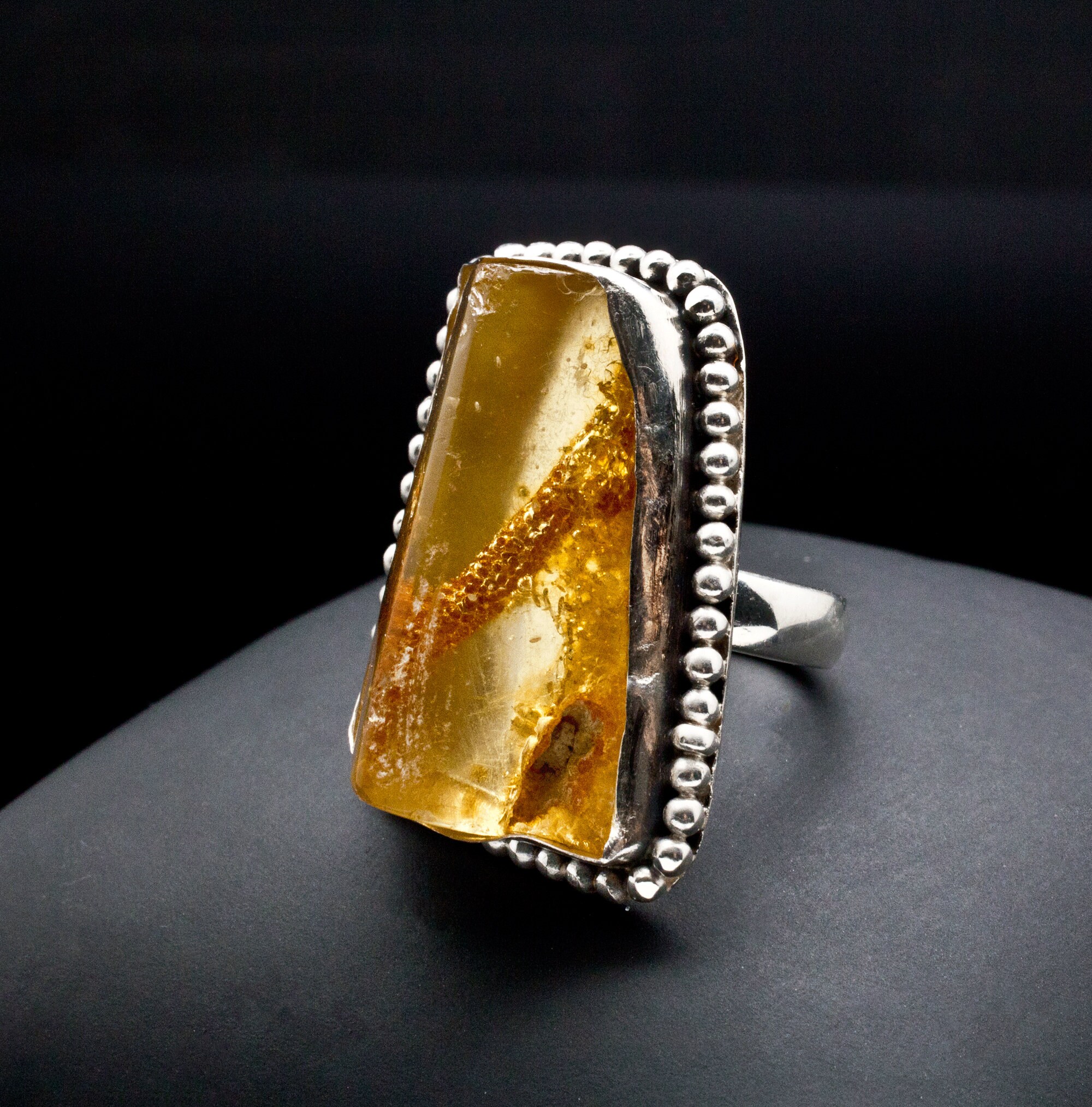 Sterling Silver Copal Amber Ring Size 5 Sterling Silver Copal Amber Ring Size 5