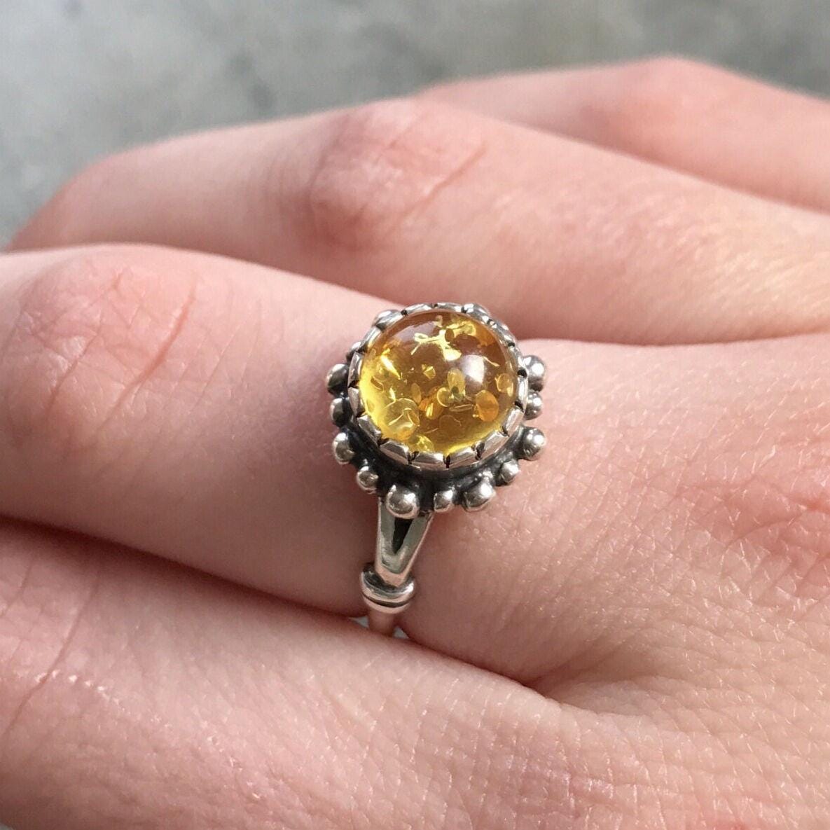 Yellow Amber Ring, Genuine Amber Ring, Boho Silver Ring, Yellow Vintage Ring, Baltic Amber Ring, Yellow Flower Ring, Antique Style Ring Yellow Amber Ring, Genuine Amber Ring, Boho Silver Ring, Yellow Vintage Ring, Baltic Amber Ring, Yellow Flower Ring, Antique Style Ring