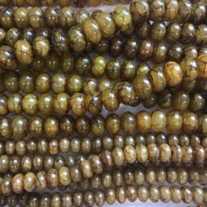 amber 12x7mm 15x10mm rondelle Gemstone Bead--15.5 inch strand