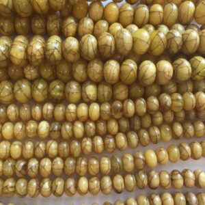 Reconstructed Amber 12x7mm 15x10mm Rondelle Gemstone Bead--15.5 inch strand
