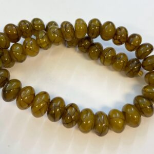 Reconstructed Amber 12x7mm 15x10mm Rondelle Gemstone Bead--15.5 inch strand
