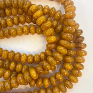 Reconstructed Amber 12x7mm 15x10mm Rondelle Gemstone Bead--15.5 inch strand