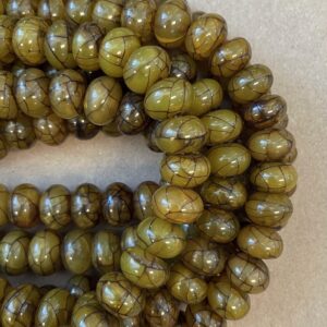 reconstructed amber 12x7mm 15x10mm rondelle  Gemstone Bead--15.5 inch strand