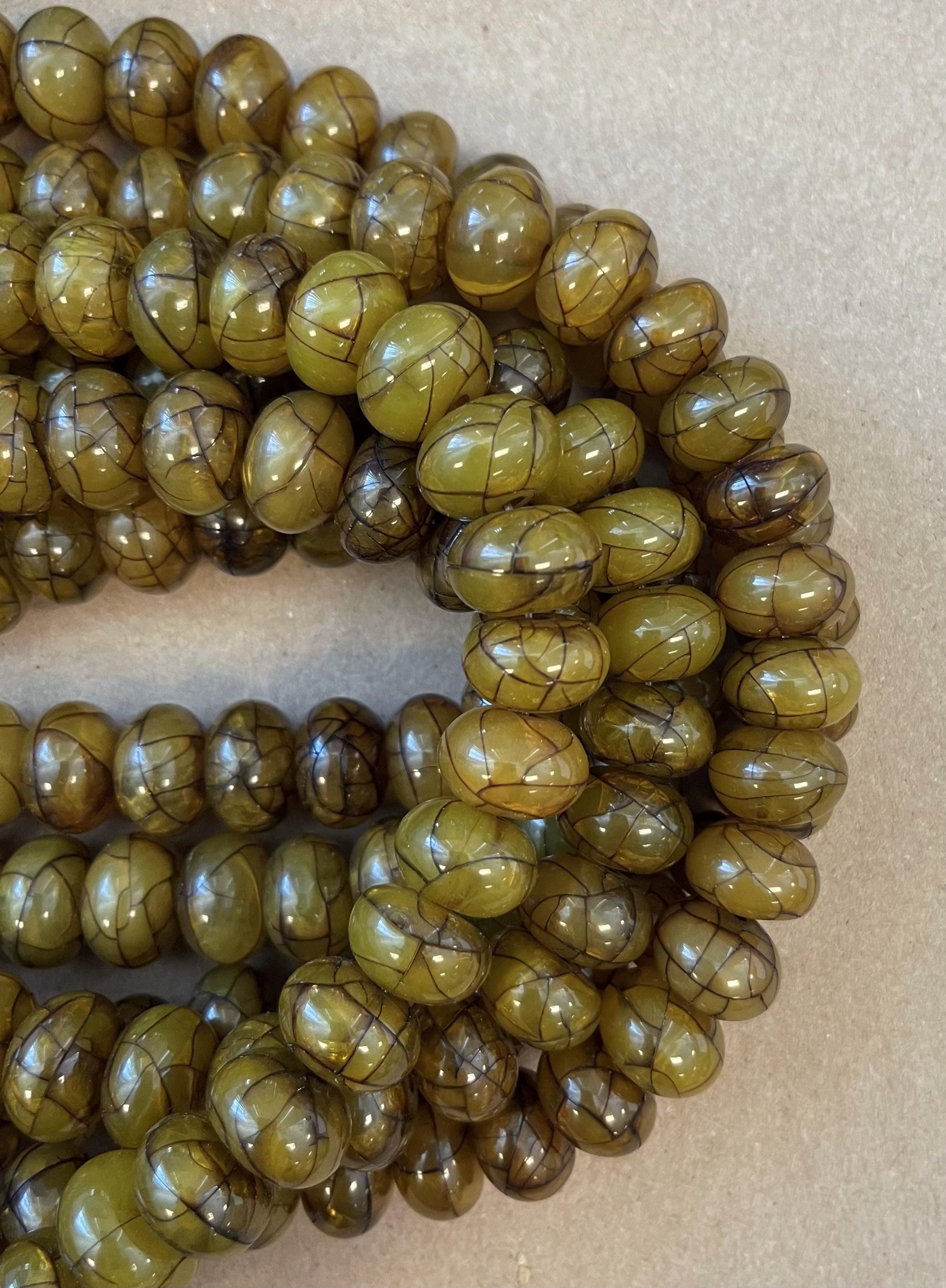 Reconstructed Amber 12x7mm 15x10mm Rondelle  Gemstone Bead--15.5 Inch Strand