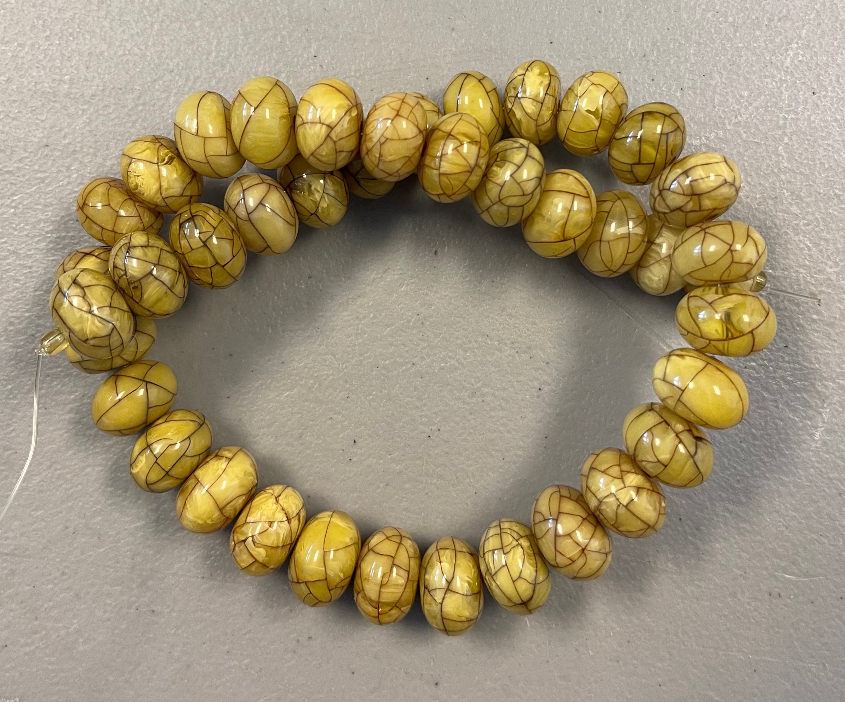 Reconstructed Amber 12x8mm 15x10mm Rondelle  Gemstone Bead--15.5 Inch Strand