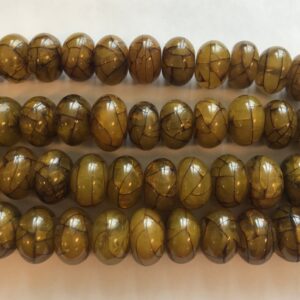 Reconstructed Amber 15x10mm Rondelle Gemstone Bead--15.5 inch strand