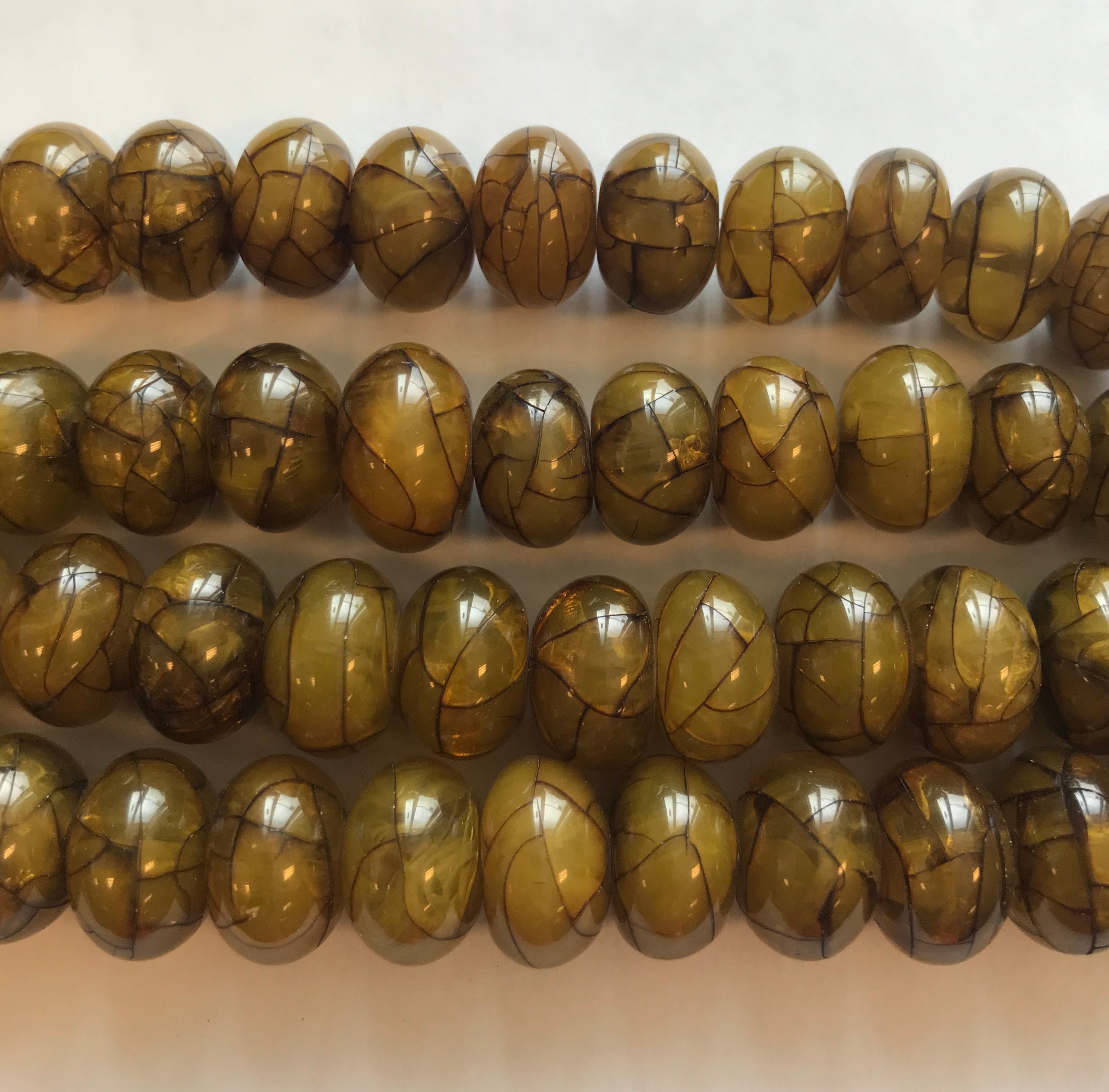 Reconstructed Amber 15x10mm Rondelle Gemstone Bead--15.5 Inch Strand