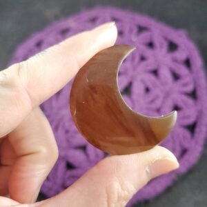 Amber Crescent Moon Carving Small UV Blue Amber Mini Crystals Magick Stones Moonchild Starseed Indonesia Crystals