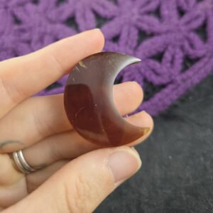 Amber Crescent Moon Carving Small UV Blue Amber Mini Crystals Magick Stones Moonchild Starseed Indonesia Crystals