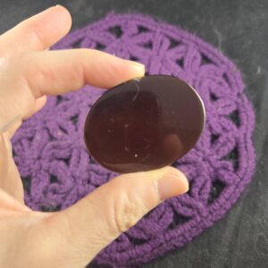 Amber Flat Smooth Palmstone Gallet Crystal UV Blue Amber Stones Small Palm Stone Unique UV Reactive Indonesia