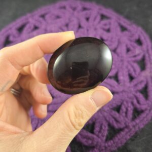 Amber Palmstone Gallet Crystal UV Blue Amber Stones Small Palm Stone Unique UV Reactive Indonesia