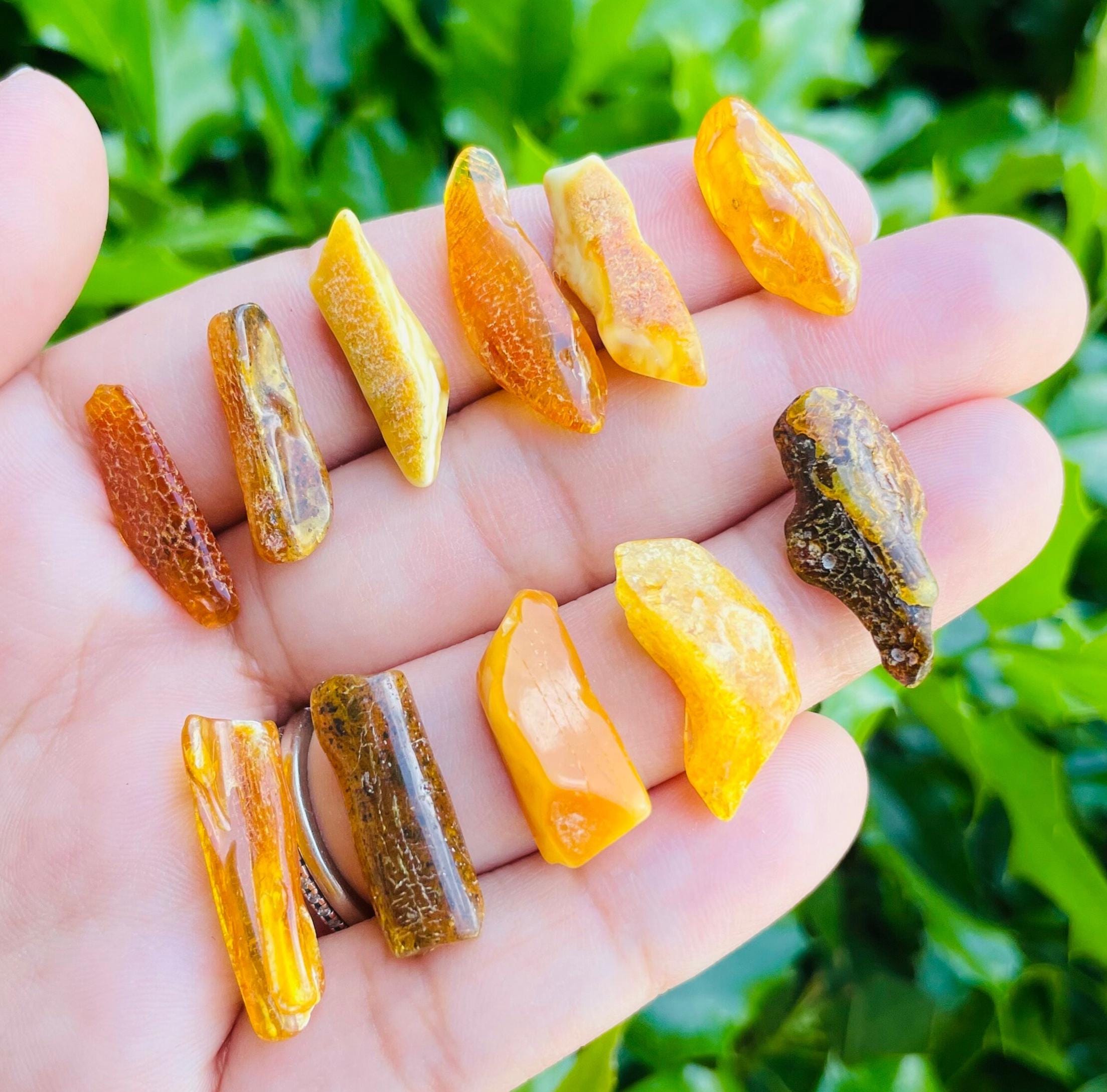 Cognac Amber Crystal Sticks: Tumbled Polished Gemstones (1)