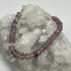Amethyst Beaded Bracelet-7-8" Adjustable