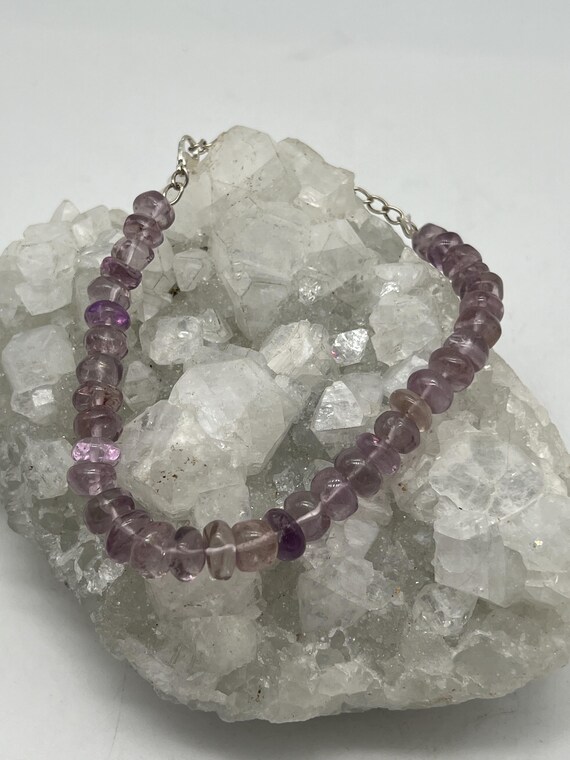 Amethyst Beaded Bracelet-7-8" Adjustable