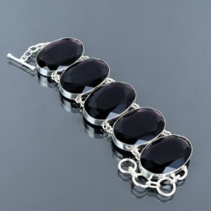 Faceted African Amethyst Bracelet: Handmade 925 Sterling Silver, Adjustable