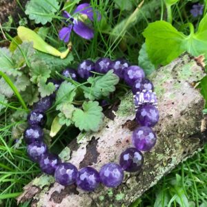 Amethyst gemstone bracelet/ purple/ faceted/ gemstone/ Amethyst/ meditation/ bracelet