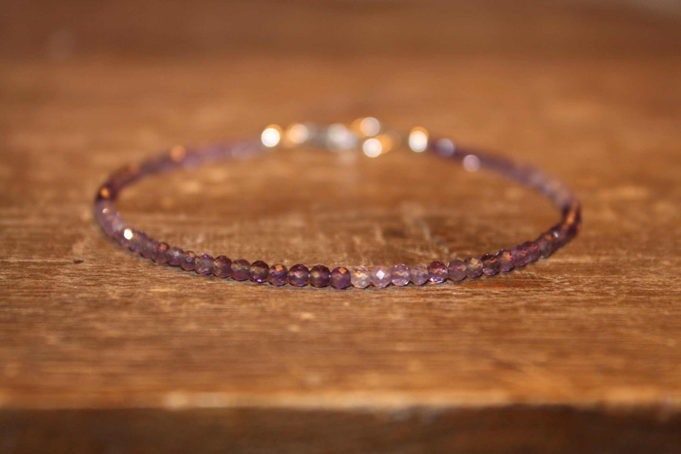 Shaded Amethyst Bracelet, Ombre Bracelet, February Birthstone, Minimalist, Amethyst Jewelry, Gemstone Jewelry, Gifts