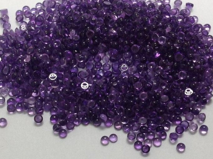 10 Aaa Amethyst Cabochons: 2mm, 2.5mm, 3mm Round Purple Gemstones