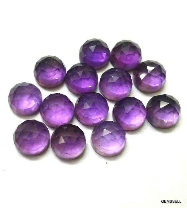 10 Purple Amethyst 5mm Rosecut Cabochon Gemstones