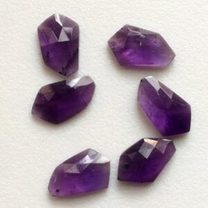 14-16mm Amethyst Rose Cut, Purple Fancy Shape Flat Back Cabochons, Rose Cut Faceted Gemstones For Jewelry (5pcs To 20pcs Options) - Bgp866