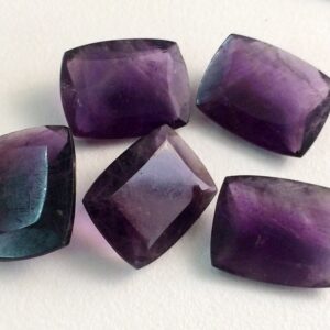 15x20mm Amethyst Stones, Rectangle Table Cut Faceted Amethyst, Pointed Back Amethyst, Each, 2 Pcs, Loose Amethyst Cabochons