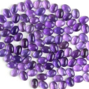 5 Blue Amethyst Cabochons: Smooth Oval Gemstones, Jewelry Making (5x7 MM) 5 Blue Amethyst Cabochons: Smooth Oval Gemstones, Jewelry Making (5x7 MM)
