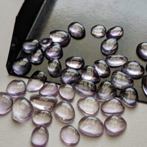 7.5-11mm Pink Amethyst Cabochons, Natural Plain Free Form Shape Pink Amethyst Flat Back Cabochon, 5 Pcs Amethyst Cabochon For Jewelry-pdg220