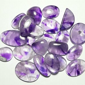 African Amethyst Cabochon Gemstone: Free Size, Mix Shape (15-25 Carat) African Amethyst Cabochon Gemstone: Free Size, Mix Shape (15-25 Carat)