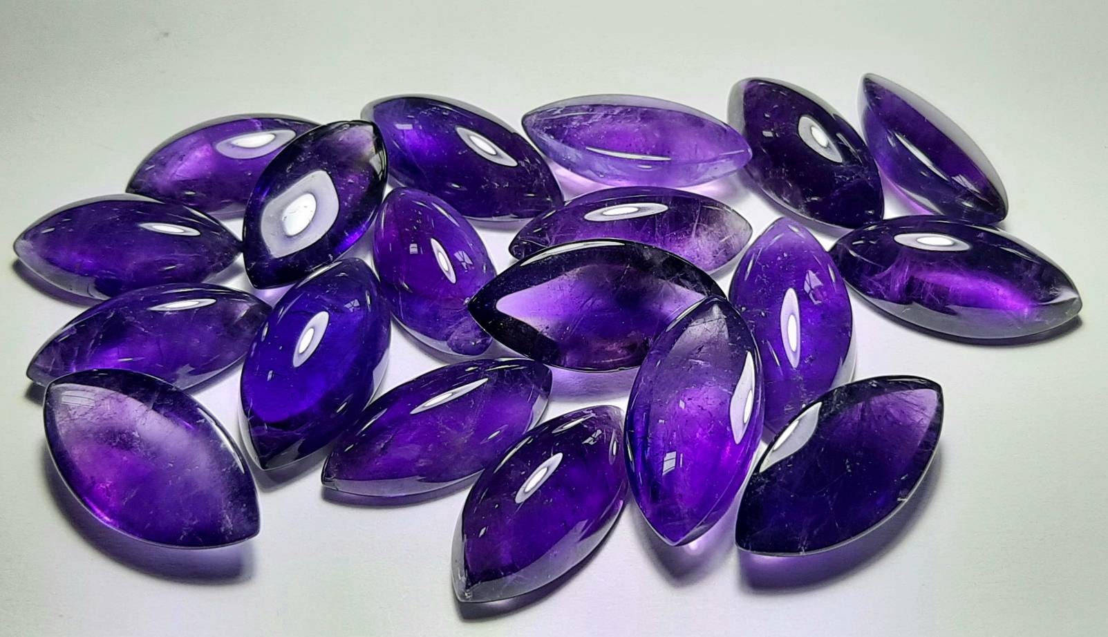 African Amethyst Marquise Cabochon: Natural Gemstone For Jewelry Making 8x16 Mm To 20x40 Mm