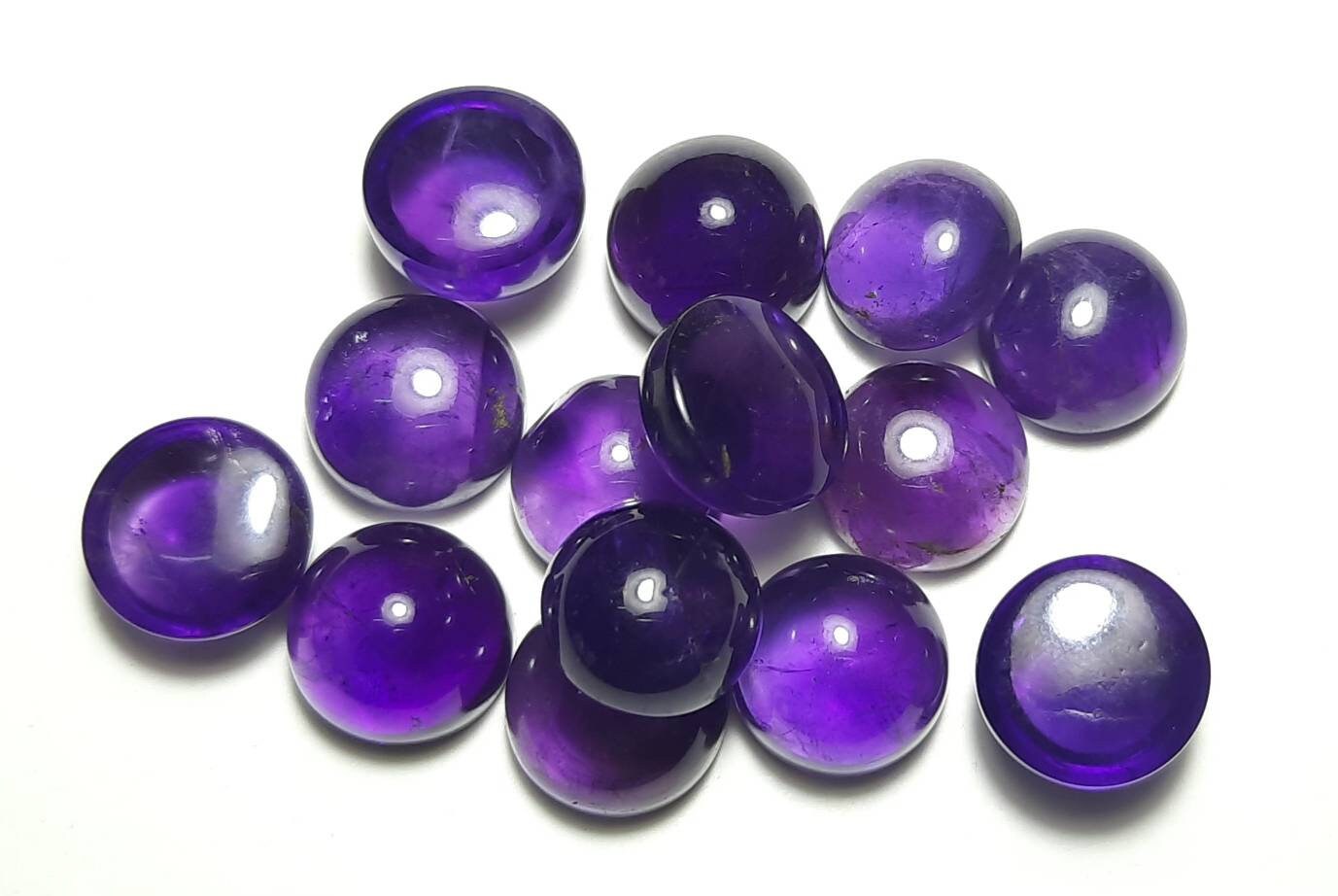 African Amethyst Round Cabochon Gemstone: Large Size (2x2 To 20x20 Mm)