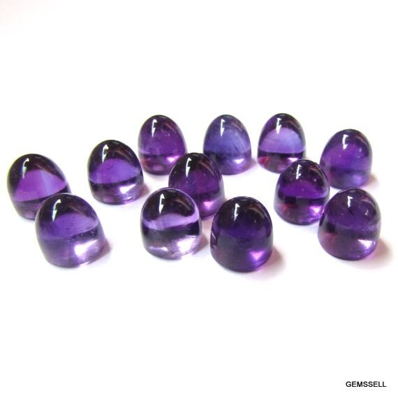 Amethyst Bullet Cabochon, 8mm Aaa Gemstone